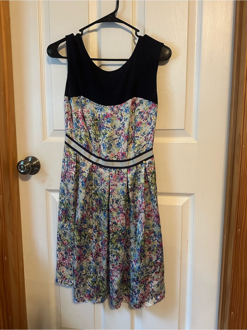 Guess Navy and Multicolor Floral Midi Dress